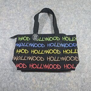 Robin Ruth Hollywood Tote Bag Purse Black with Colorful Wording 15 x 10.5 x 5